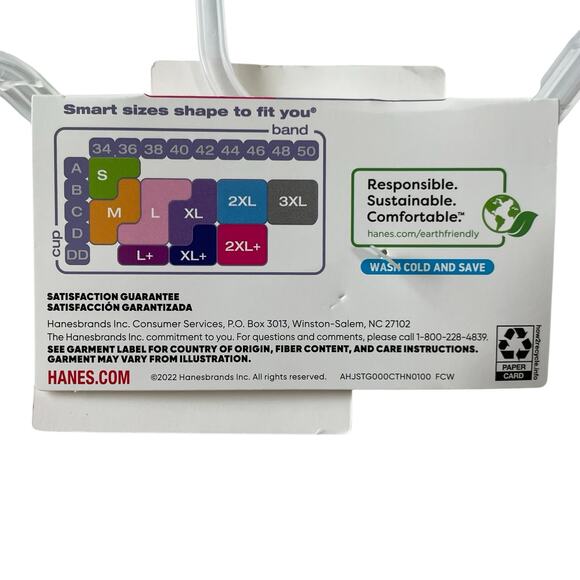 Hanes Bra Size Large ComfortFlex Fit Dreamwire T-shirt Bra MHG563 Warm Steel - Picture 7 of 10